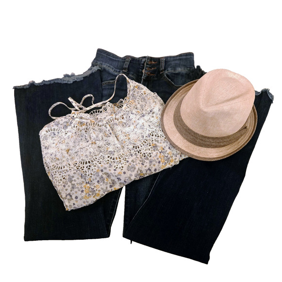 Free people sage floral tank top S Boho Camisole Adjustable straps - Picture 10 of 16